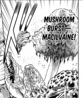 Chikutoge Togeice (Madan no Ichi/Ichi the Witch) generating mushrooms after acquiring the Kindake Majik.