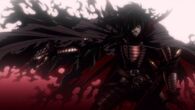 Alucard (Hellsing) has reached Level Zero of his "Control Art Restriction System," thus unlocking his true power.