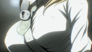 Himiko's (Btooom!) breast deflecting the BIM.