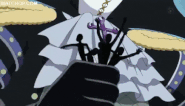 Gecko Moria (One Piece) absorbing shadows to empower his strength.