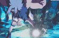 Sasuke Uchiha (Naruto) using his Cursed Seal of Heaven, allowing partial transformations.