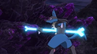 Bone Rush.png (1.5 MB) Lucario (Pokémon) can use Bone Rush by forming a large bone out of aura energy.