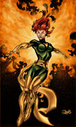 Jean (Marvel Comics) when possessing the Phoenix Force, creates wings of psychic flames.