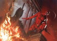 Matthew "Matt" Michael Murdock/Daredevil (Marvel Comics) is a mutate who became blind but his remaining senses were amplified to superhuman levels as the result of exposure to a radioactive isotope.