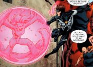 Justice (Marvel Comics) forms a telekinetic bubble trap.