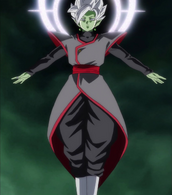 As the Fusion of the immortal god Zamasu and the incredibly powerful Goku Black, Fused Zamasu (Dragon Ball Super) is a "cheat character" who ultimately was only defeated by direct intervention from Grand Zeno himself...