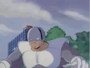 Bishop absorbing Avalanche's seismic energies and projecting it as energy blasts (X-Men The Animated Series)