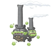 Galarian Weezing (Pokémon) is able to absorb polluted air and purify it into clean air.