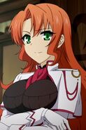 Rebecca Randall (Seikoku no Dragonar) is master of the Maestro-Class Dragon Cú Chulainn.