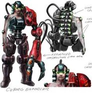 The Cyborg Enforcers (System Shock) are created to be second most powerful body guards available.