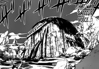 Torafusa (Fairy Tail) using Tenchi Kaimei to create a dome of dark water.