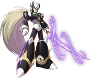 Unable to wield armor like X, Zero (Mega Man X series) can possess the Black Zero enhancement, granting him an increase in attack powers, speed, and weapon energy.