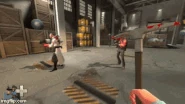 The Soldier/Mister Jane Doe (Team Fortress 2), when equipped with the Equalizer or the Escape Plan, can perform the Kamikaze taunt, which allows him to kill himself and any enemies nearby.
