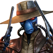 Cad Bane (Star Wars).png (177 KB) Even at an advanced age, Cad Bane (Star Wars) was still a formidable bounty hunter and quick drawer when he bested both bested both Cobb Vanth and Boba Fett, even though they were younger than him.