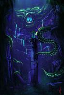 The Elder God (Legacy of Kain) is totally invulnerable to physical and spiritual attack,being multi-dimensional and non-corporeal.Only a combination of both types of attack,plus a purified being,can damage him,and it takes someone of universal power to pass through his durability