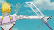 Tier Harribel's Tiburón (Bleach) is an example of a how an Arrancar's Zanpakutō, which has a rather peculiar form for a sword, still bears a close resemblance to that of a Soul Reaper's.