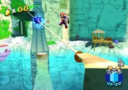 Mario (Super Mario) evading a Wire Trap.