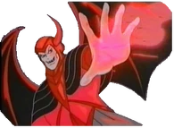 Venger's (Dungeons & Dragons: The Animated Series) soul contains the essence of the Nameless Evil, an ancient virtually omnipotent god of darkness and evil. As such Venger has immense dark and demonic powers at his command.