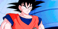 Son Goku (Dragon Ball Z) training himself to withstand 5 times Earth's gravity in his spaceships gravity chamber.