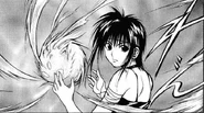 Fūko Kirisawa (Flame of Recca) forming Kazadama, the weapon's manifested spirit, as a solid wind that has been condensed many times.