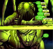 A Skrull (Marvel Comics) undergoing the Infiltration Ritual, a mixture of science and magic that imbues them with the powers and memories of a selected subject; thus, while shapeshifted, the Skrulls are rendered undetectable by Iron Man's technology, Spider-Man's spider-sense, Professor X's telepathy, Wolverine's animal senses, and any other conceivable forms of detection.