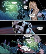 Negative Supergirl (DC Comics) shows off her incredible speed while stealing Green Lantern's Power Ring.