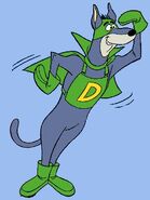 Dynomutt (Dynomutt, Dog Wonder) can use the various gadgets and tools in his body, no matter how seemingly useless or ridiculous, to incapacitate villains and criminals.