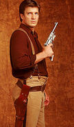 Malcolm Reynolds (Firefly) has fought many battles with his gunmanship.