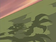 Wall Shadow (Yu-Gi-Oh!) hiding in its own shadow on the wall, moving stealthily.