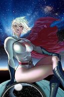 Kara Zor-L/Power Girl's (DC Comics) strength is comparable to Superman's.