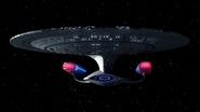 The USS Enterprise-D (Star Trek), a Galaxy-class ship.