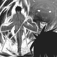 Juuzou Shishimi (UQ Holder) is an incredible master swordsman with unreal skill in swordsmanship who uses a self-taught style he dubbed Shishimi-ryū able to slice anything and everything like curses, karma, and even concepts.