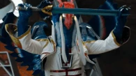 Sword healing power.gif (6.12 MB) Zenowing (Power Rangers Dino Super Charge) uses the ability from his Titano Saber to heal Riley Griffin, the Dino Charge Green Ranger's wound.