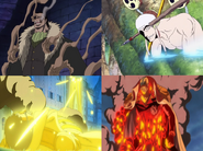 Logia Devil Fruit Eaters (One Piece) can turn into their specific element at will and reform back into their original shape if damaged...