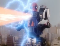 Gekisou Gattai RV Robo - Plugnado Spark.png (1.13 MB) RV Robo (Gekisou Sentai Carranger)/Turbo Megazord (Power Rangers Turbo) fires its Plugnado Spark/Turbo Headlight Blaster.