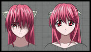 Kaede (Elfen Lied) possesses two distinct personalities: the murderous and sadistic "Lucy" and the childish and innocent "Nyu."