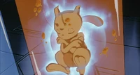 An infant Mewtwo (Pokémon) gestating in Dr. Fuji's cloning tanks.
