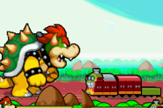 When in mortal danger, such as being crushed by a heavy object, Bowser (Super Mario) is not only able to revive himself through massive burst of adrenaline, but become a giant as well.