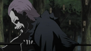 Hidan (Naruto) takes advantage of his high healing rate to inflict mortal damage to his own body, which will be reflected to his opponents via his curse technique.