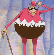 Baron Tamago (One Piece) can not only become an egg but a chicken (upon being cracked) and he becomes stronger as his evolution continues because of the Tama Tama no Mi.