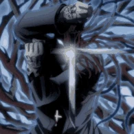 Hellsing-evangelized-Anderson.gif (6.64 MB) Alexander Anderson (Hellsing) became a powerful Monster of God when he bonded with the Nail of Helena.