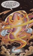 Espio the Chameleon (Sonic the Comic) performing his Spinning Top Attack.