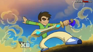 Sword of Lucida (Xiaolin Chronicles) allow the user to manipulate air/wind.