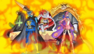 The Vinsmoke Family (One Piece) are scientific military commanders equipped with the Raid Suits, technological body armour that enhanced their physical abilities and grants advanced protection.