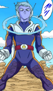 As he powers up to fight Moro, Merus (Dragon Ball Super) manifests a halo around his neck.