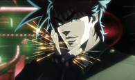 Joseph Joestar (JoJo's Bizarre Adventure Part II: Battle Tendency) infusing strands of hair with Ripple/Hamon energy...