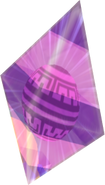 The Magic Armor Gem (The Legend of Zelda: The Wind Waker) grants Link a temporary invincible defense, taking less physical damage. With the Magic Armor Gem itself sending purple-pink energy whisps surrounding Links body, and slightly contouring it. Which also shapes around his hat.