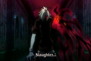 Seras in the midst of a berserker rage.