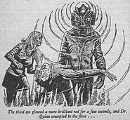 A Silurian (Doctor Who) stuns its victim using its third eye.