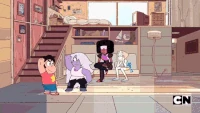 Steven and Amethyst fusion 04.gif (1.47 MB) Steven and Amethyst (Steven Universe) fuse to form Smoky Quartz.